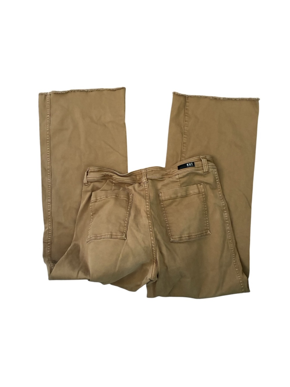 KUT from the Kloth High Rise Wide Leg Jeans Raw Hem Brown 12 - Picture 6 of 6